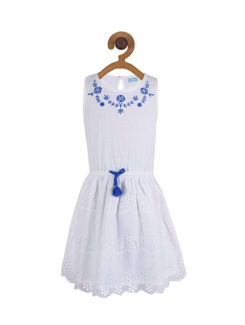 girls round neck sleeveless frock