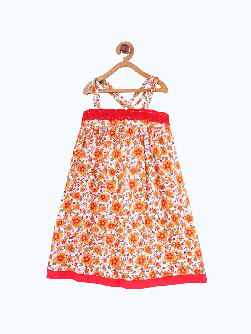 girls shoulder strap sleeveless frock