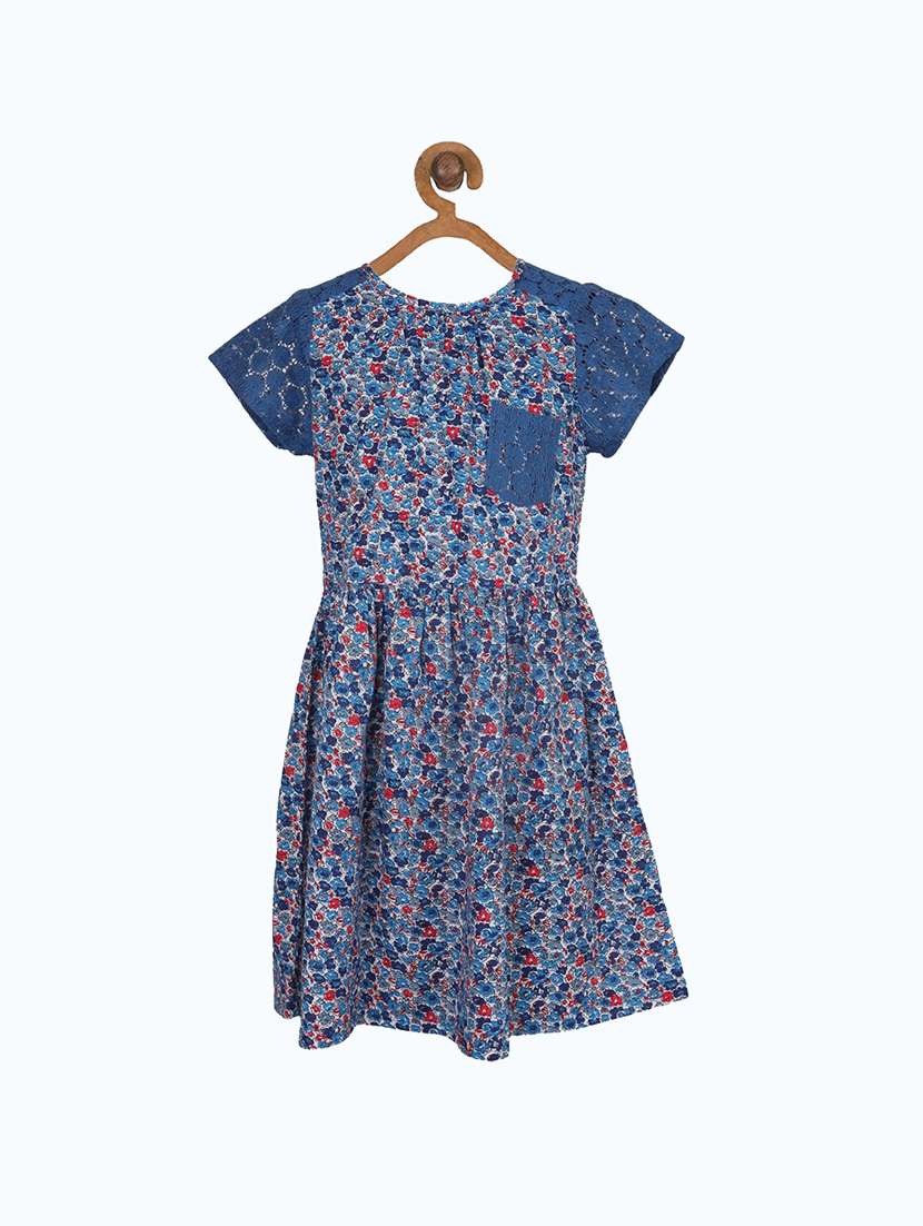 girls round neck short sleeves frock
