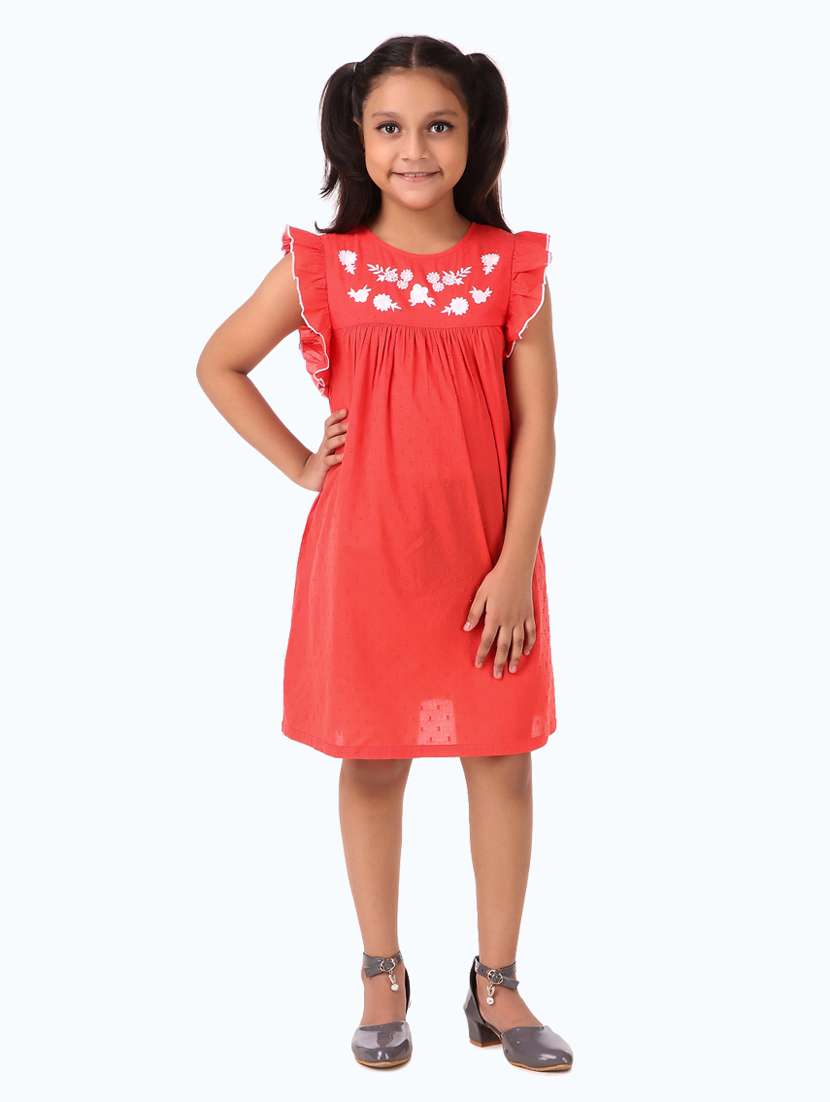 girls round neck sleeveless frock