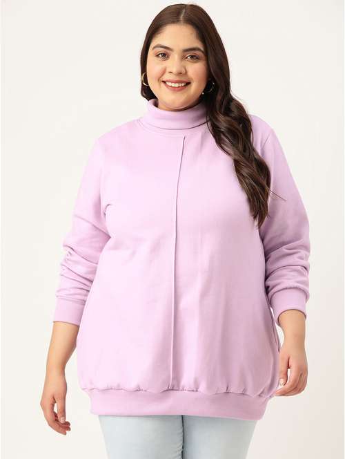 turtle neck solid plus sweatshirt - 19185873 -  Standard Image - 0