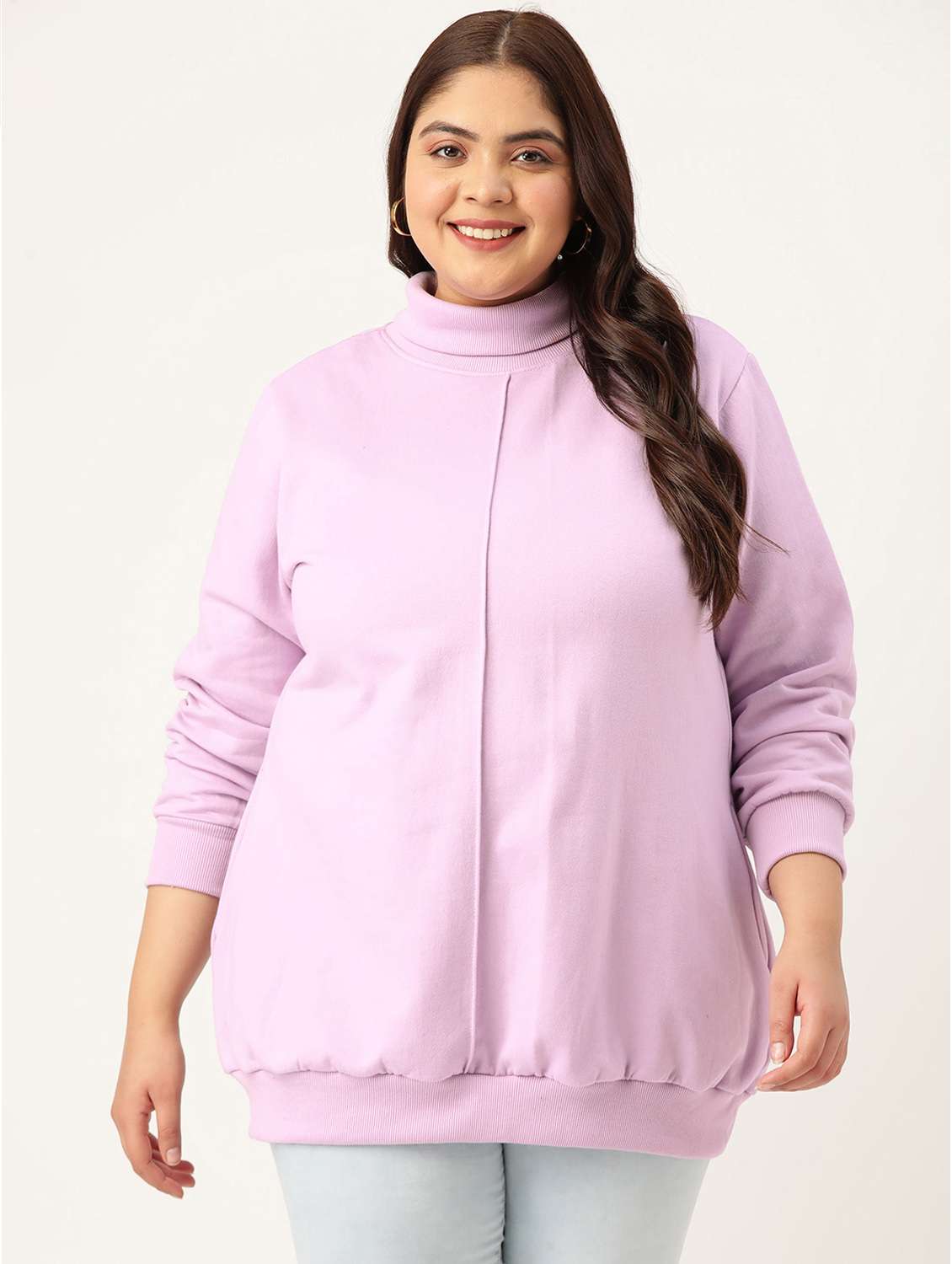 turtle neck solid plus sweatshirt