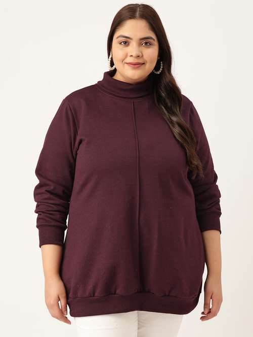 turtle neck solid plus sweatshirt - 19185876 -  Standard Image - 0