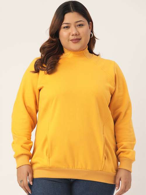 high neck solid plus sweatshirt - 19185939 -  Standard Image - 0