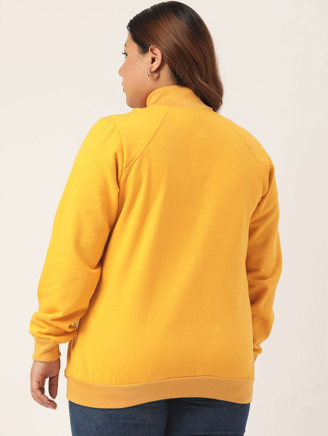 high neck solid plus sweatshirt - 19185939 - Standard Image - 2