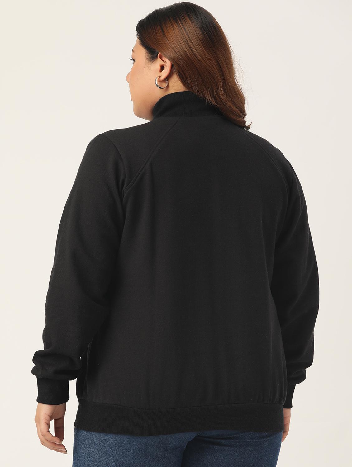 high neck solid plus sweatshirt - 19185940 - Standard Image - 2