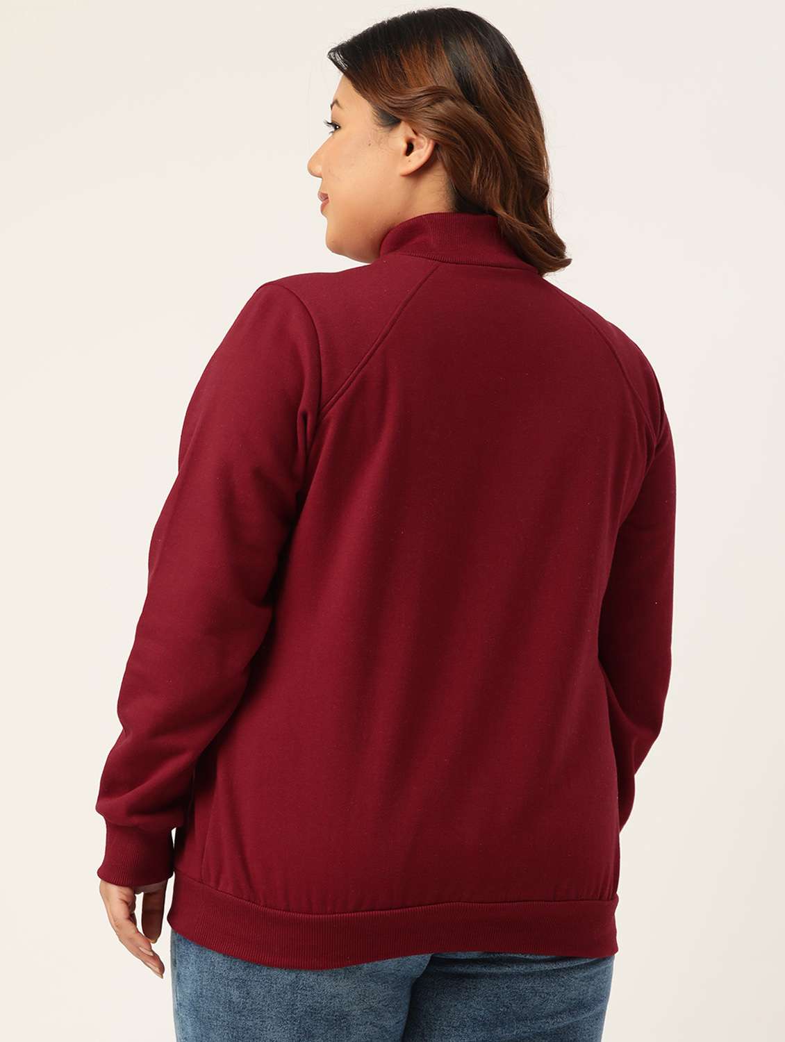 high neck solid plus sweatshirt - 19185941 -  Standard Image - 2