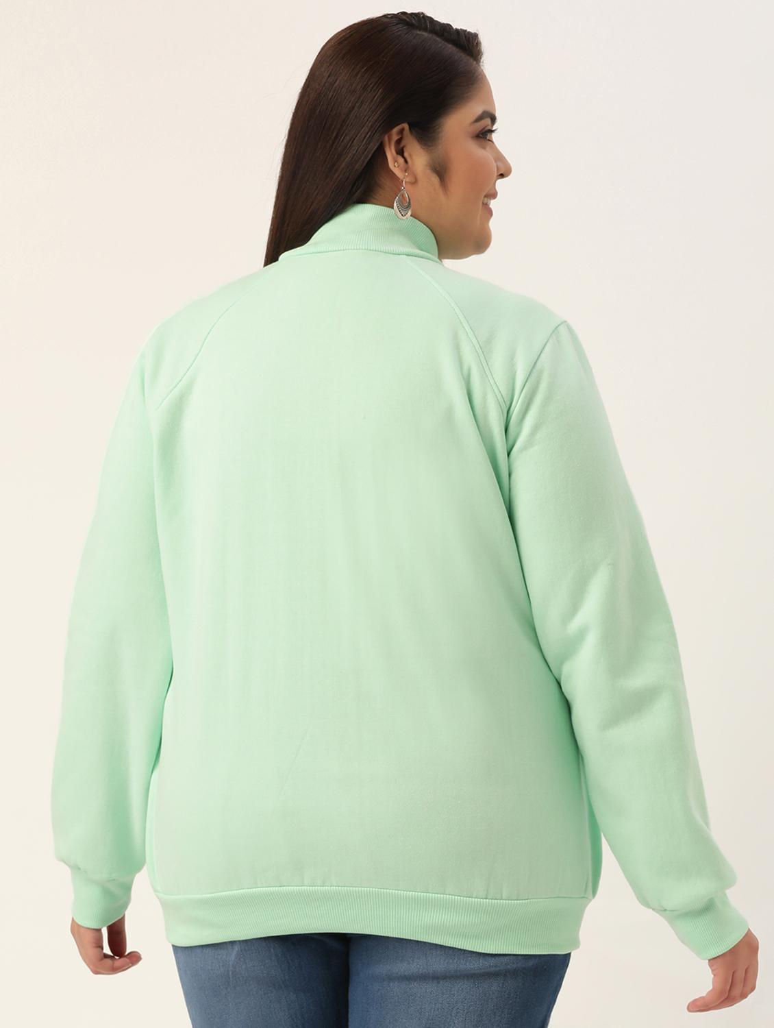 high neck solid plus sweatshirt - 19185943 - Standard Image - 2
