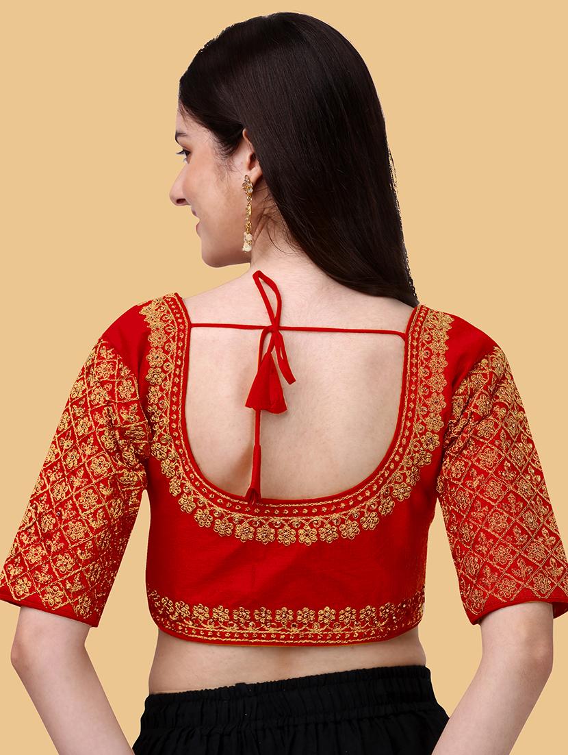red silk regular blouse - 19186339 - Standard Image - 2