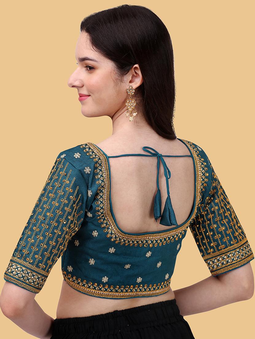 blue art silk regular blouse - 19186361 - Standard Image - 2