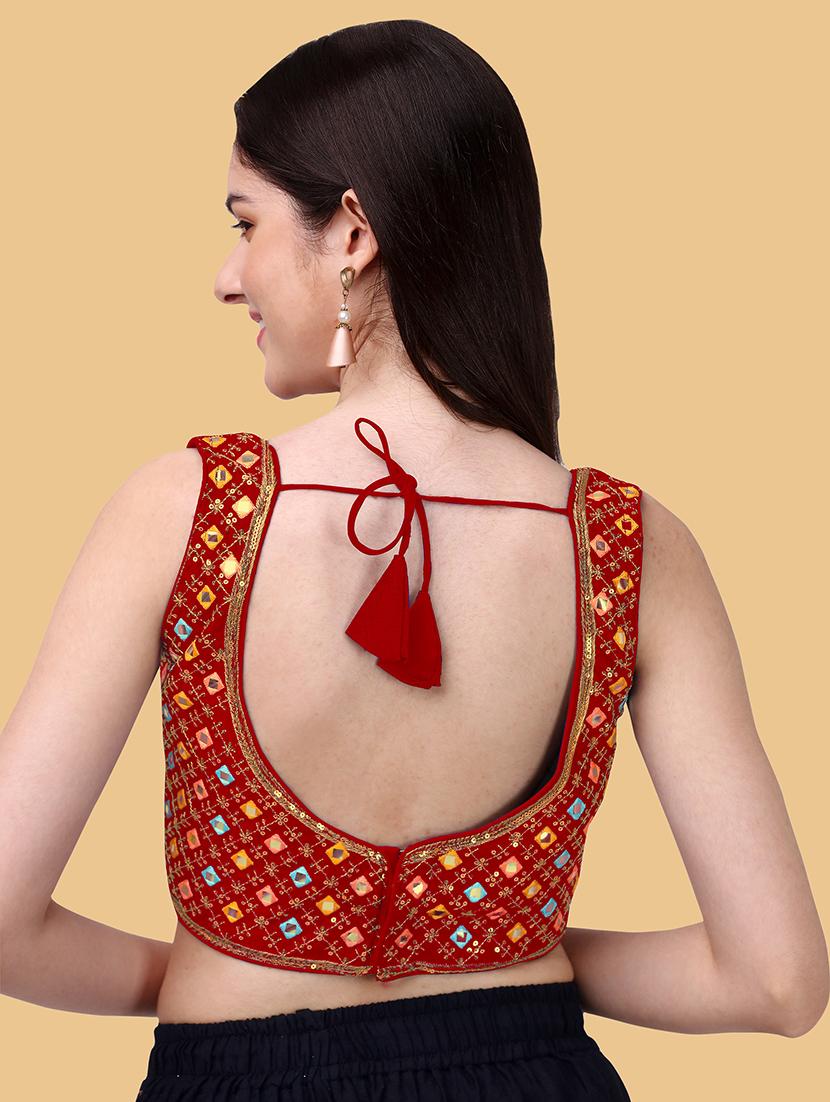 red silk regular blouse - 19186403 - Standard Image - 2