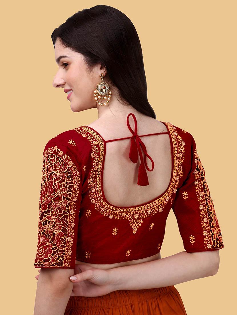 red silk regular blouse - 19186405 - Standard Image - 2