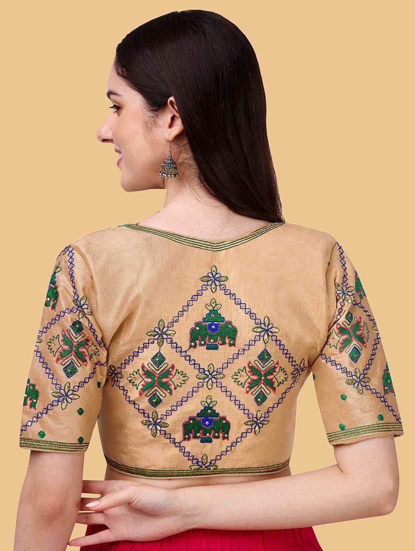 beige silk regular blouse - 19186436 - Standard Image - 2