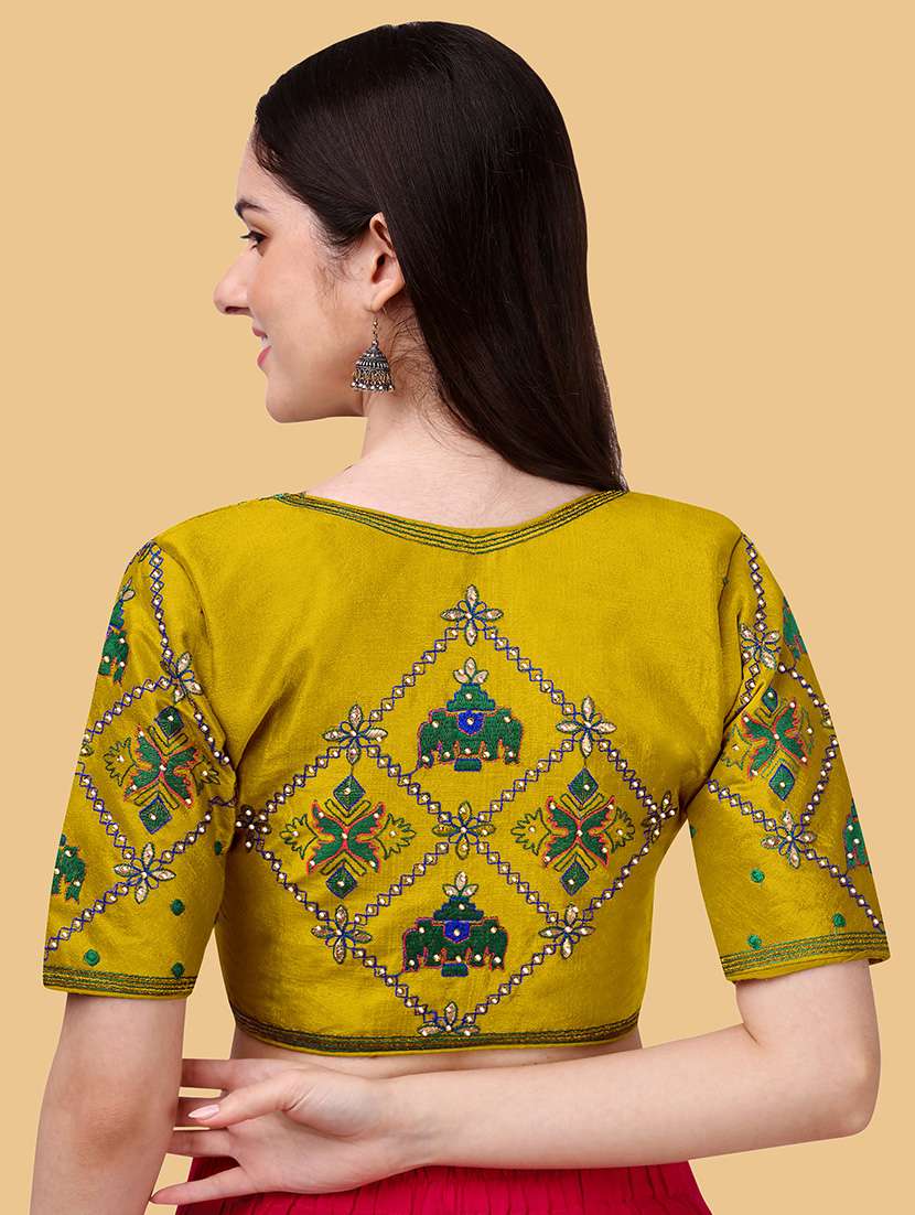 yellow silk regular blouse - 19186440 - Standard Image - 2