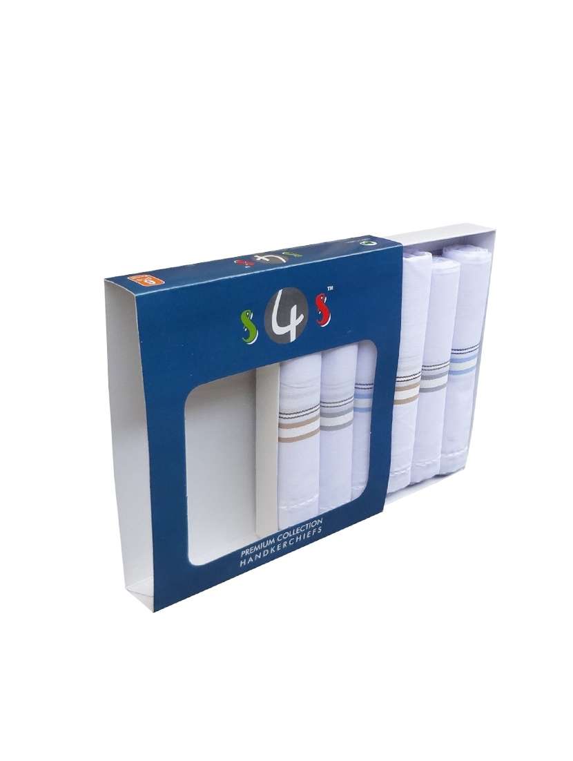 pack of 6 white handkerchief