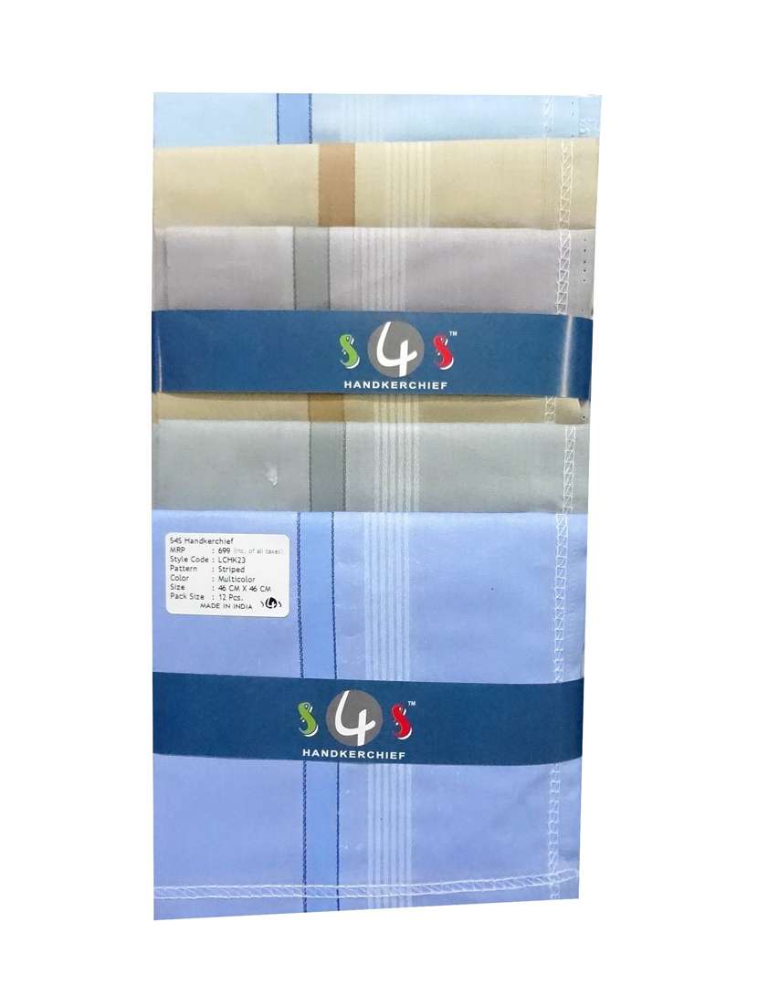 pack of 12 multicolored handkerchief