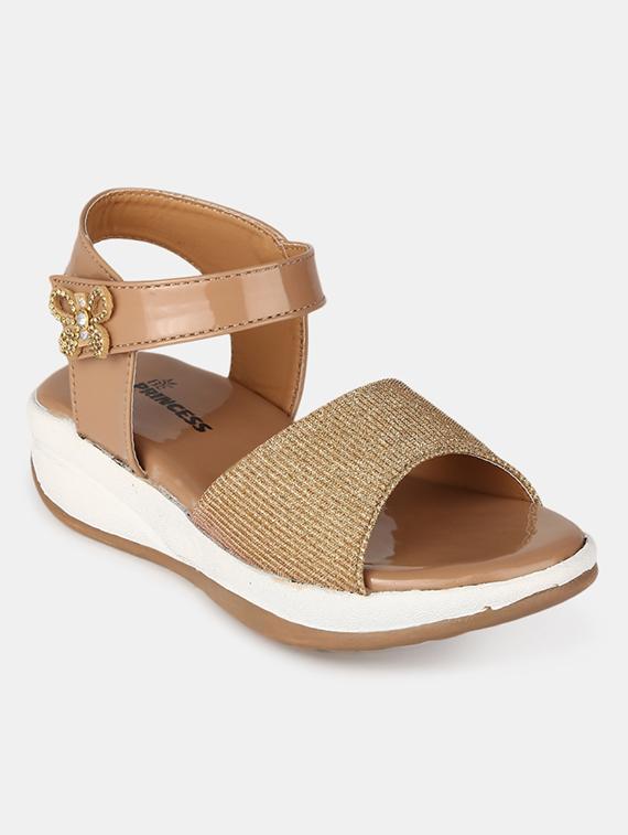 beige leatherette sandals