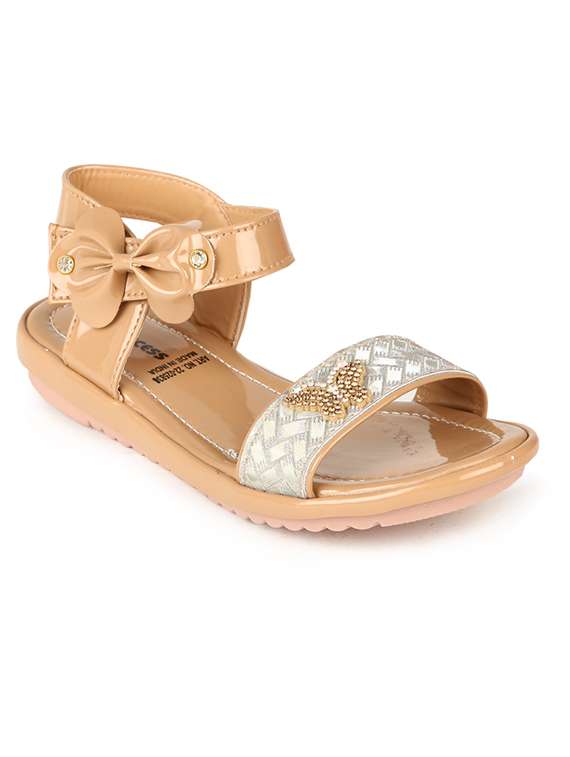 beige leatherette sandals