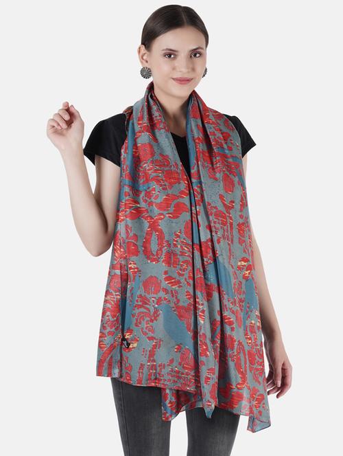 multi colored printed scarf - 19188597 - Standard Image - 0