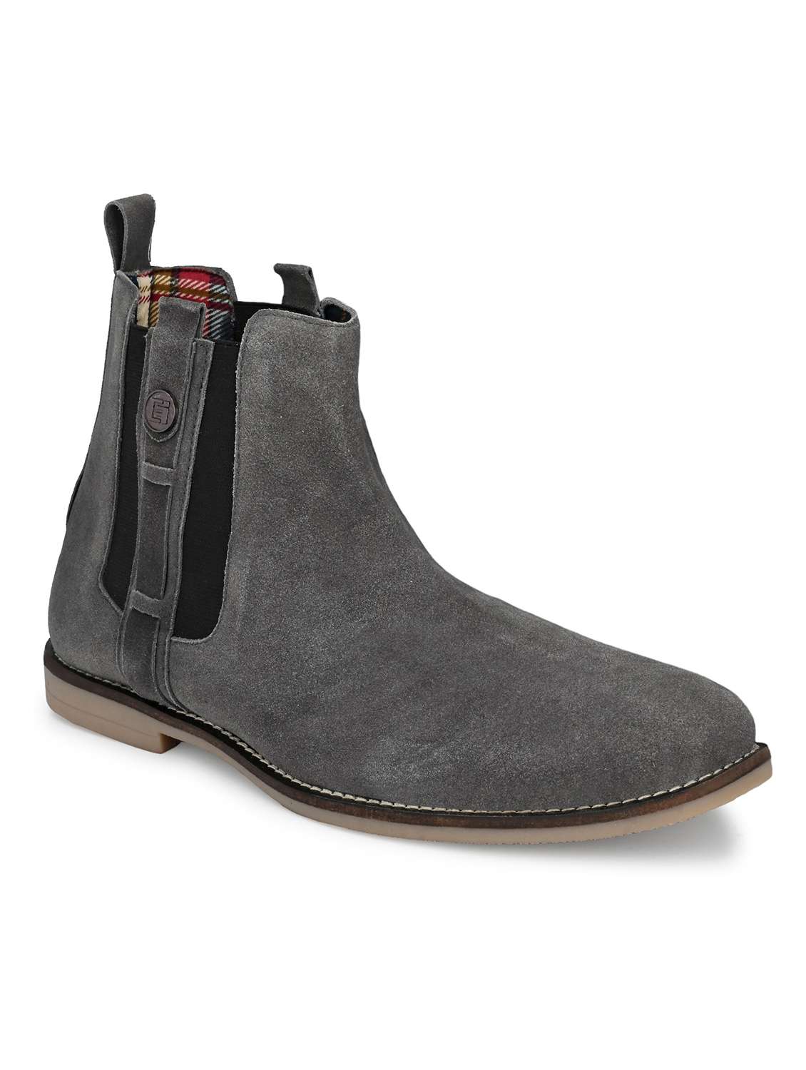 men grey slip on boots