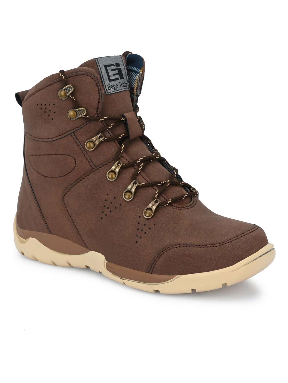 men brown lace up boots