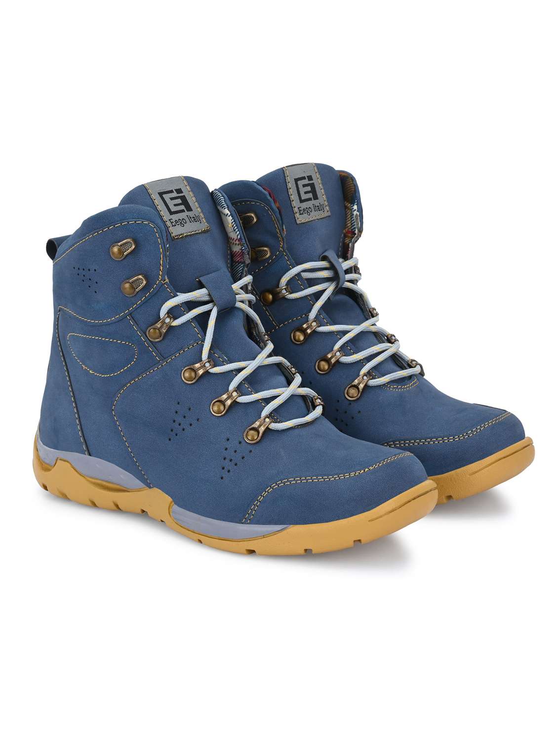 men blue lace up boots - 19188695 -  Standard Image - 2