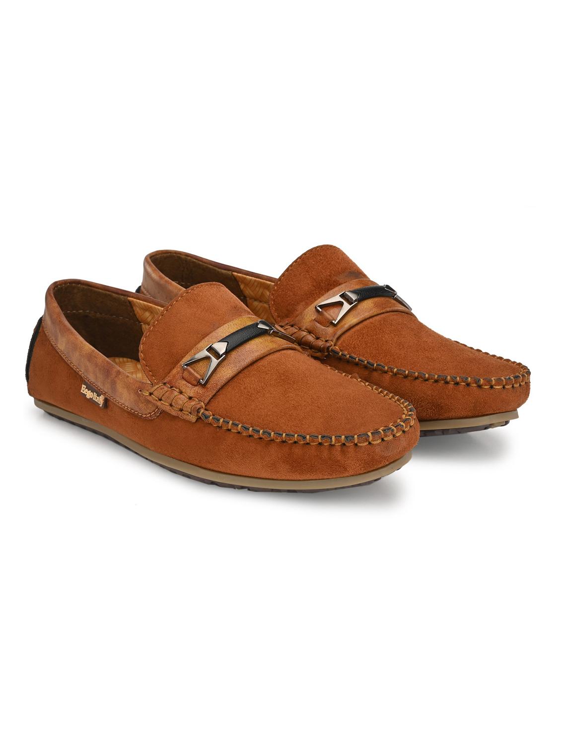 tan synthetic slip on loafers - 19189989 - Standard Image - 2