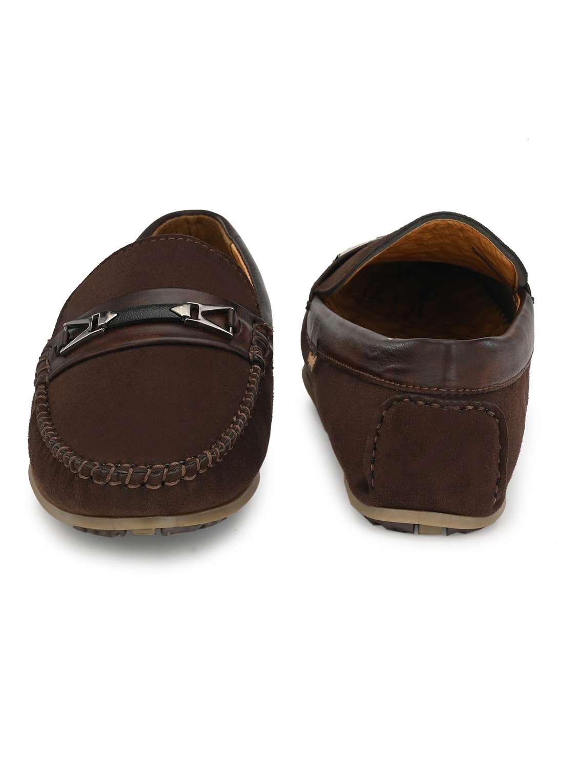 brown synthetic slip on loafers - 19189991 -  Standard Image - 2