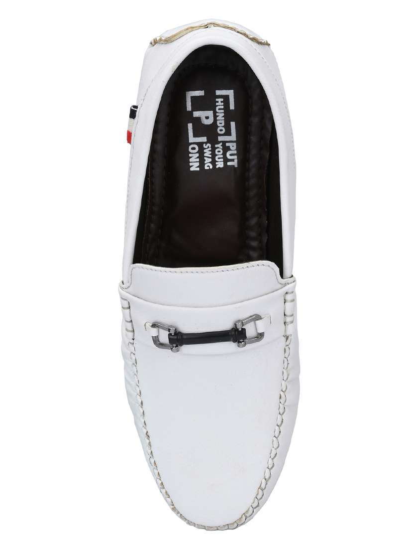 white synthetic slip on loafers - 19189992 -  Standard Image - 2
