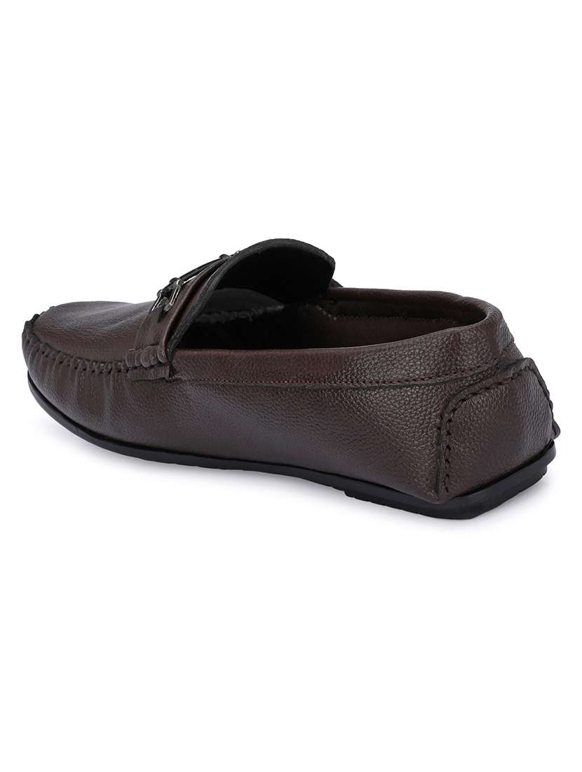 brown synthetic slip on loafers - 19189995 - Standard Image - 2