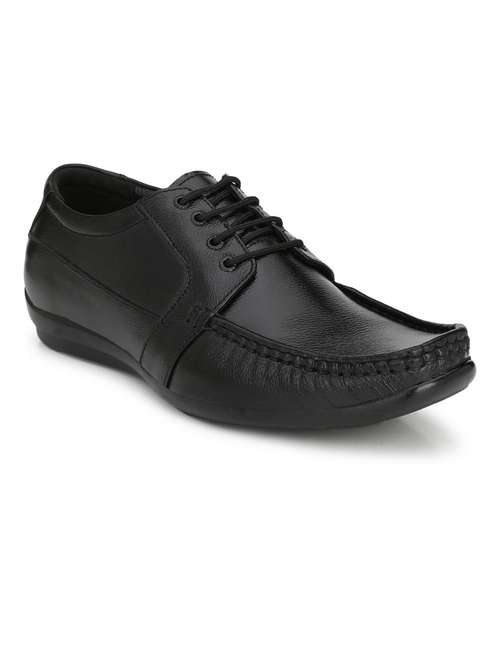 black solid formal shoes - 19190961 - Standard Image - 0