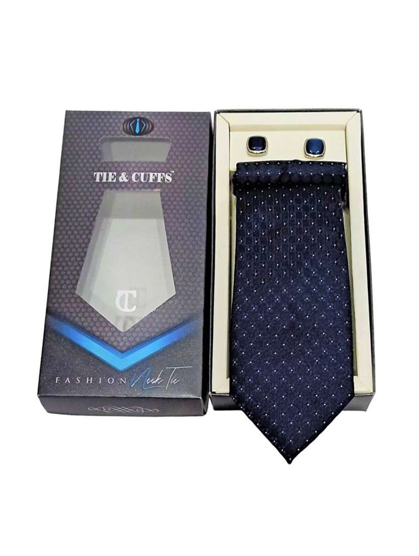 men printed tie, pocket square & cufflinks combo  