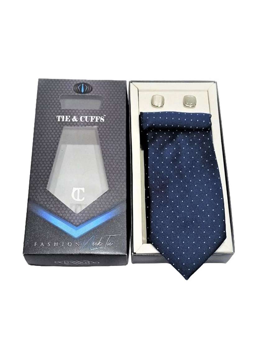 men printed tie, pocket square & cufflinks combo  