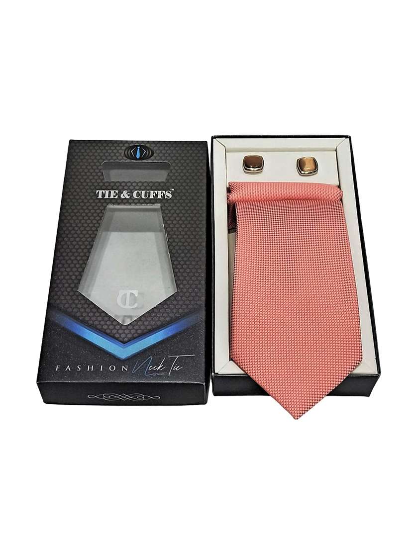 men self design tie, pocket square & cufflinks combo  