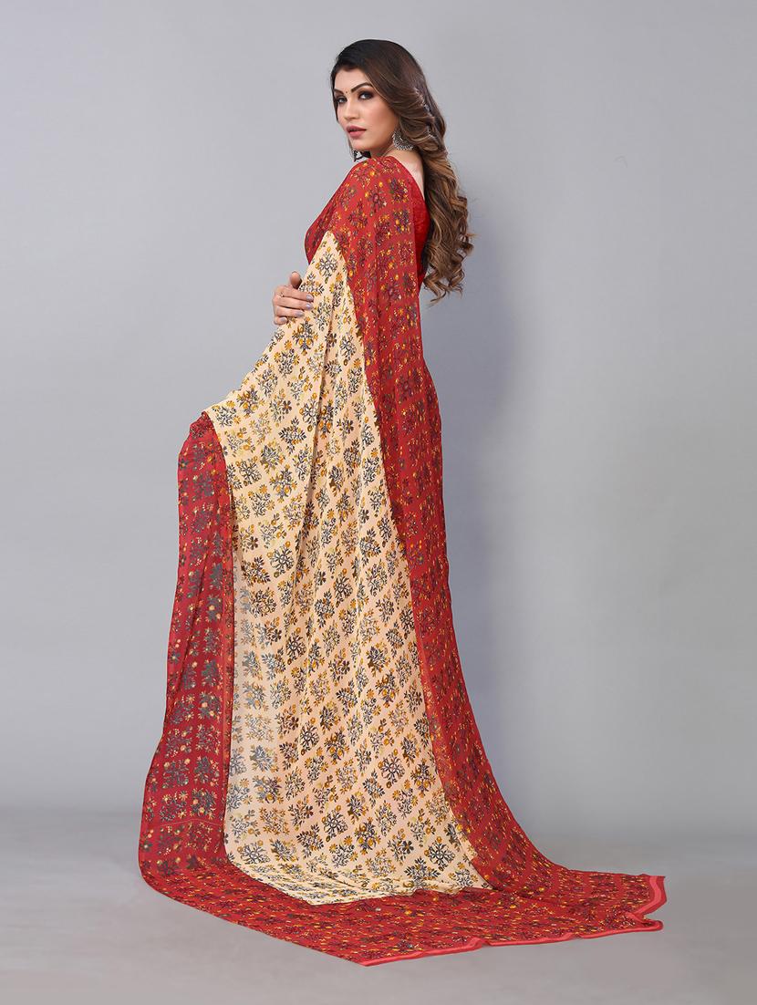 floral printed saree with blouse - 19196126 - Standard Image - 2