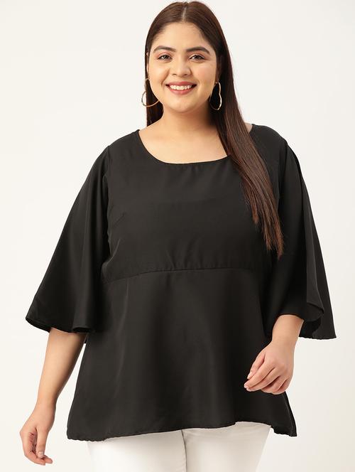 women's straight round neck top - 19196131 - Standard Image - 0