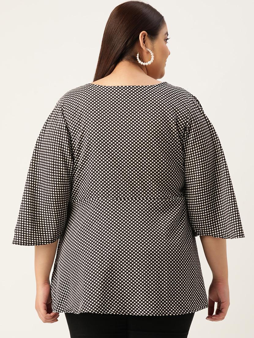 women's a line round neck top - 19196134 - Standard Image - 2