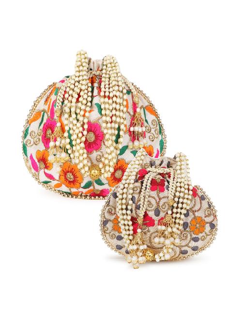 pack of 2 embroidered potlis - 19197104 -  Standard Image - 0