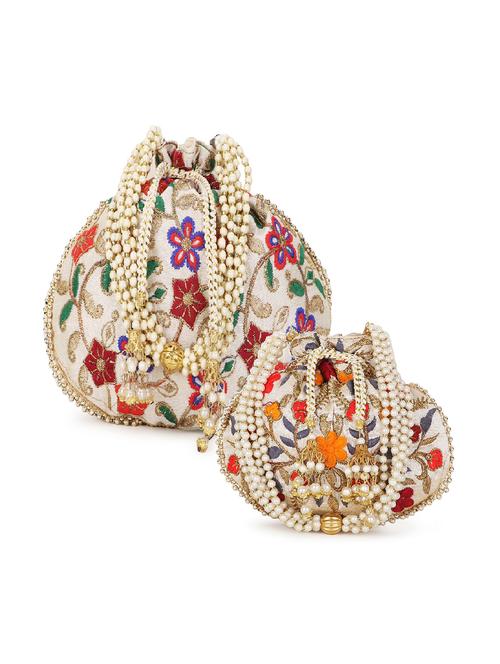 pack of 2 embroidered potlis - 19197105 - Standard Image - 0