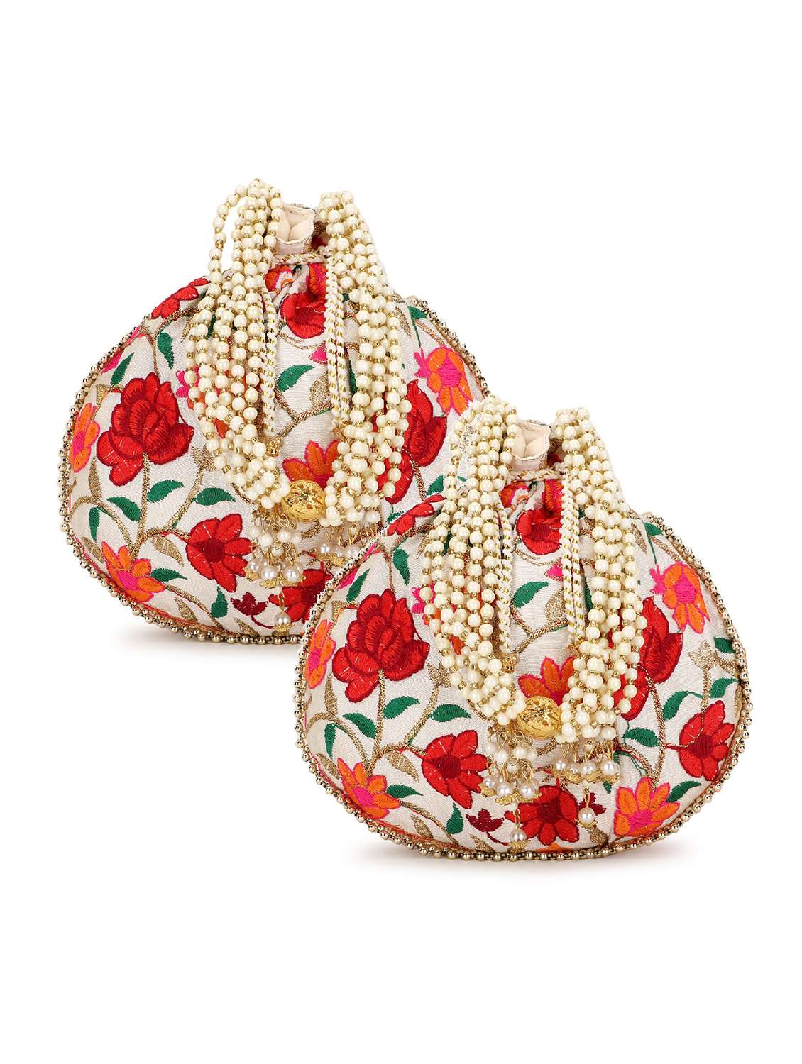 pack of 2 embroidered potlis