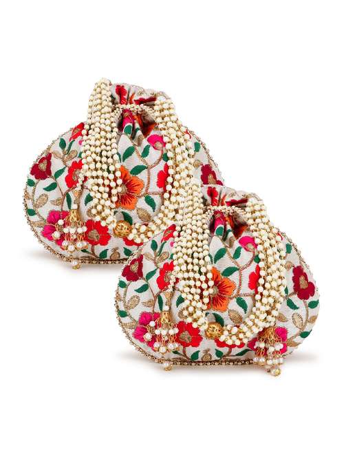 pack of 2 embroidered potlis - 19197107 -  Standard Image - 0