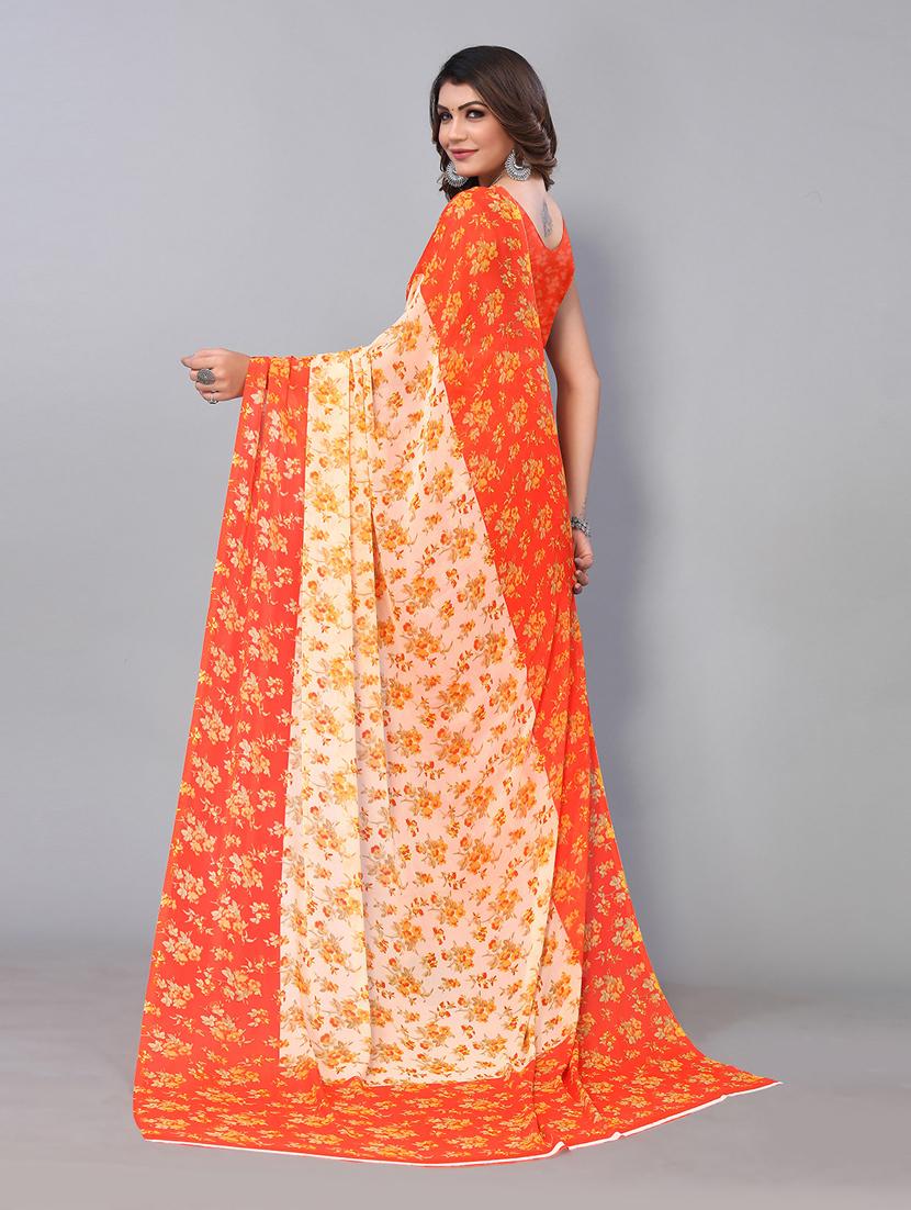 floral printed half & half saree - 19197335 - Standard Image - 2