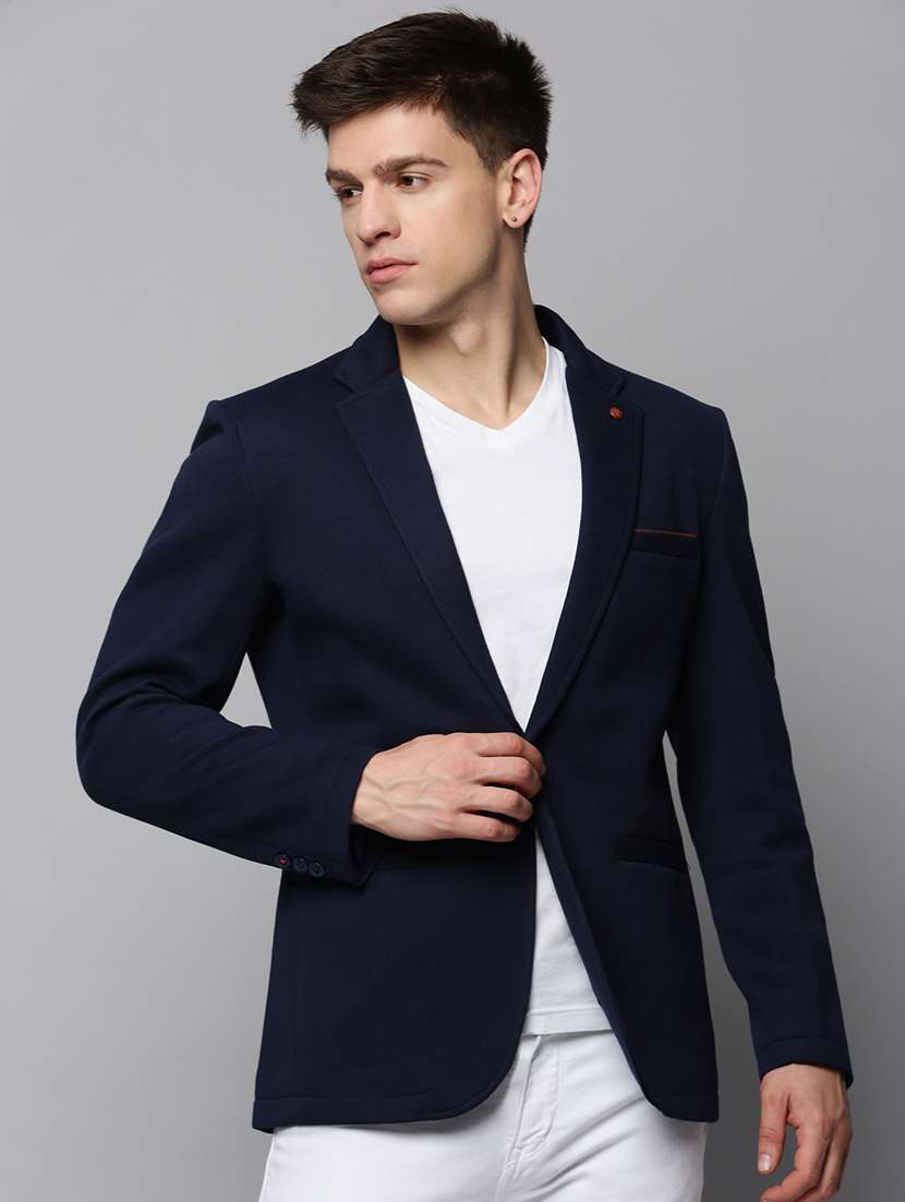 solid single breasted casual blazer