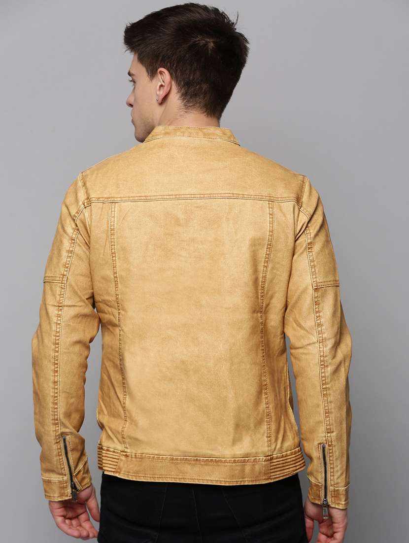 beige leather casual jacket - 19197399 -  Standard Image - 2
