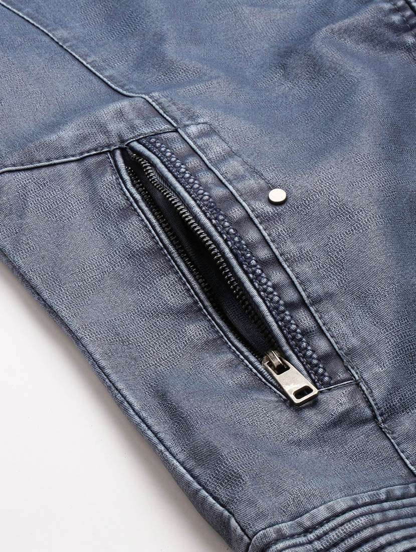 blue leather casual jacket - 19197400 -  Standard Image - 7