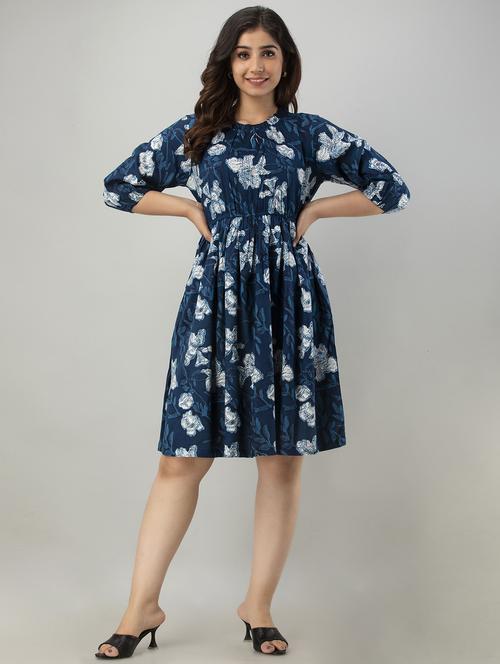 women's fit & flare floral dress - 19197452 - Standard Image - 0