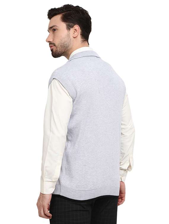men self design sleeveless regular fit cardigan - 19197616 -  Standard Image - 2