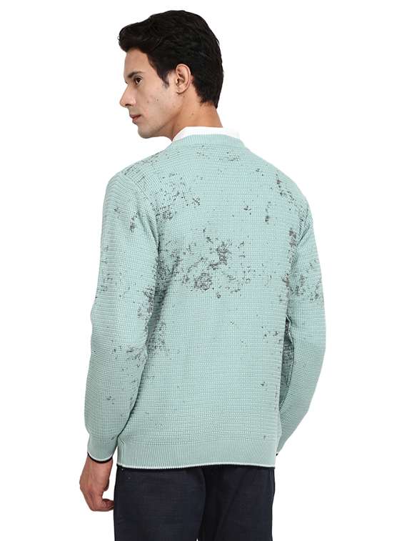 men self designed round neck sweater - 19197680 -  Standard Image - 2