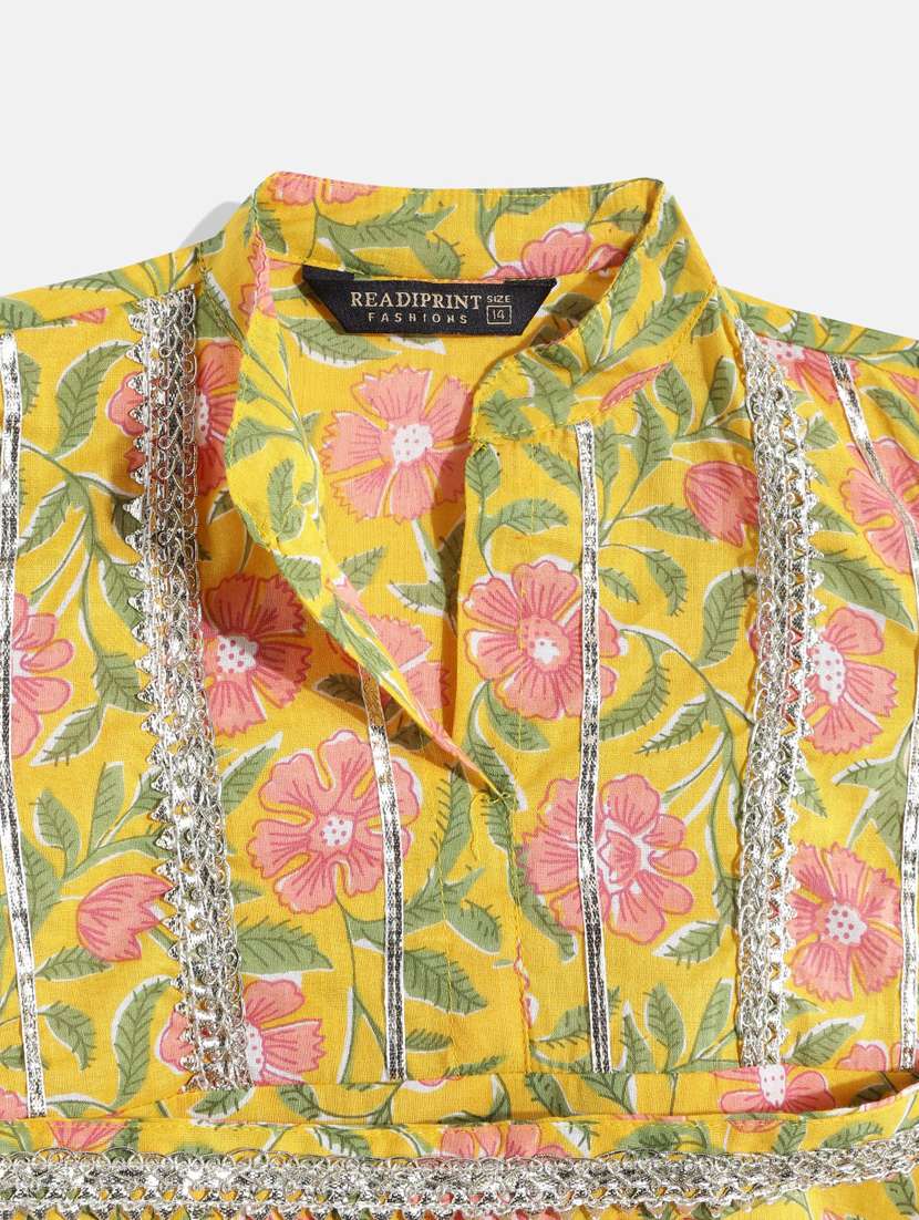 printed cotton a-line party gown - 19197785 -  Standard Image - 2