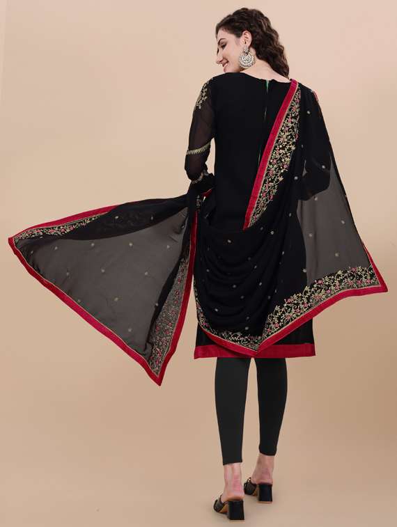 embroidered semi-stitched suit set - 19197982 -  Standard Image - 2